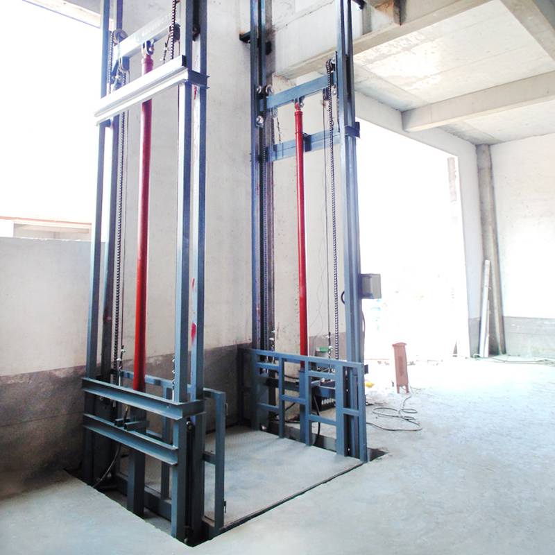 定制sjd2吨3吨门机联动导轨式货梯链条式升降平台电动液压升降提升机
