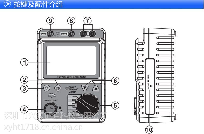 希玛ar3125数字兆欧表数字兆欧表5000v电子摇表测试仪