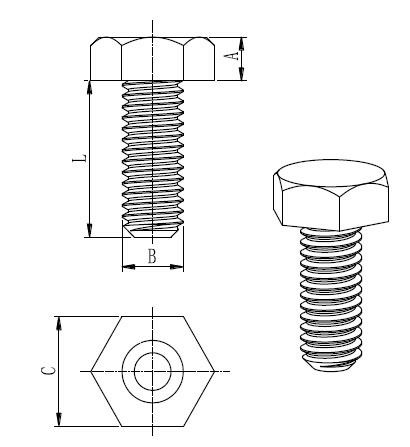 厂家批发塑料六角螺丝尼龙外六角螺丝m12x40h本色