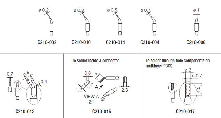 西班牙原装jbc烙铁c210001手工焊烙铁头c210系列
