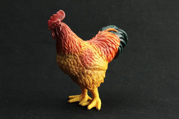 搪胶pvc蓄芦花公鸡模型玩具游戏动物认知教学道具软胶动物