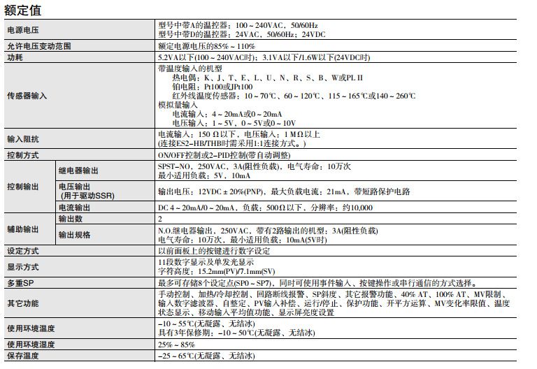 欧姆龙温控器E5CC-RX2ASM-800额定值