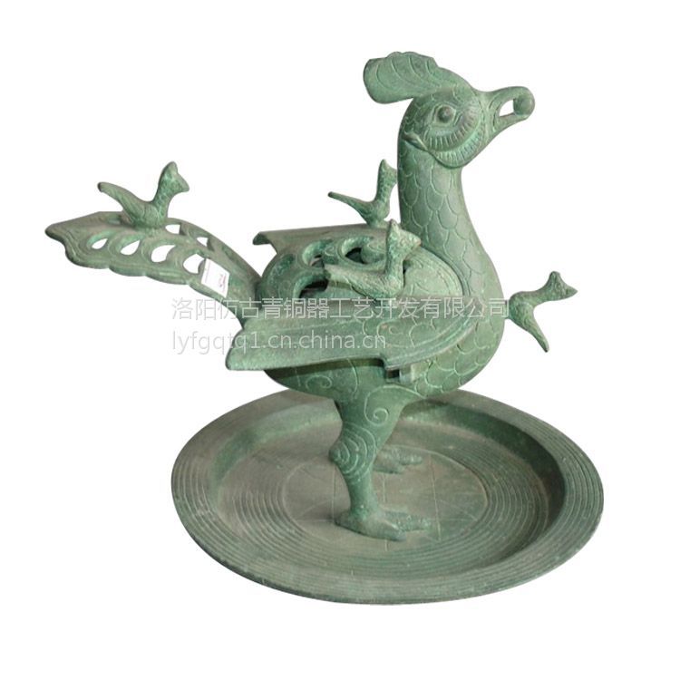 凤凰熏铜熏炉朱雀鸟熏青铜器仿古家居装饰摆件洛阳广发青铜器婚庆影视