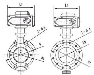 电动蝶阀安装方向图图片