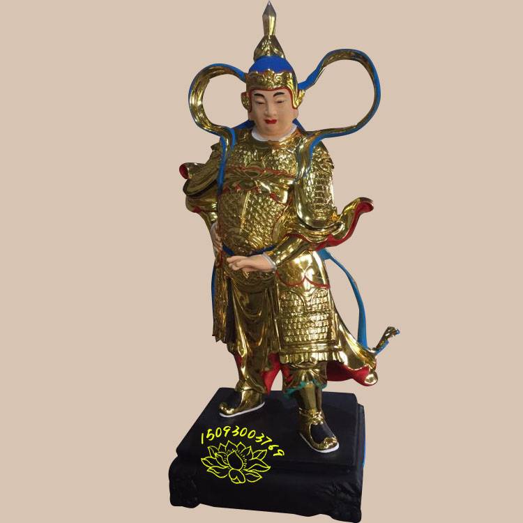 韦陀菩萨一手杵一手叉腰神像韦陀菩萨的三种形态韦陀将军树脂佛像河南