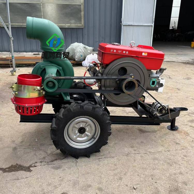 22马力柴油机带抽水泵6寸口径灌溉离心泵拖车式柴油排水泵