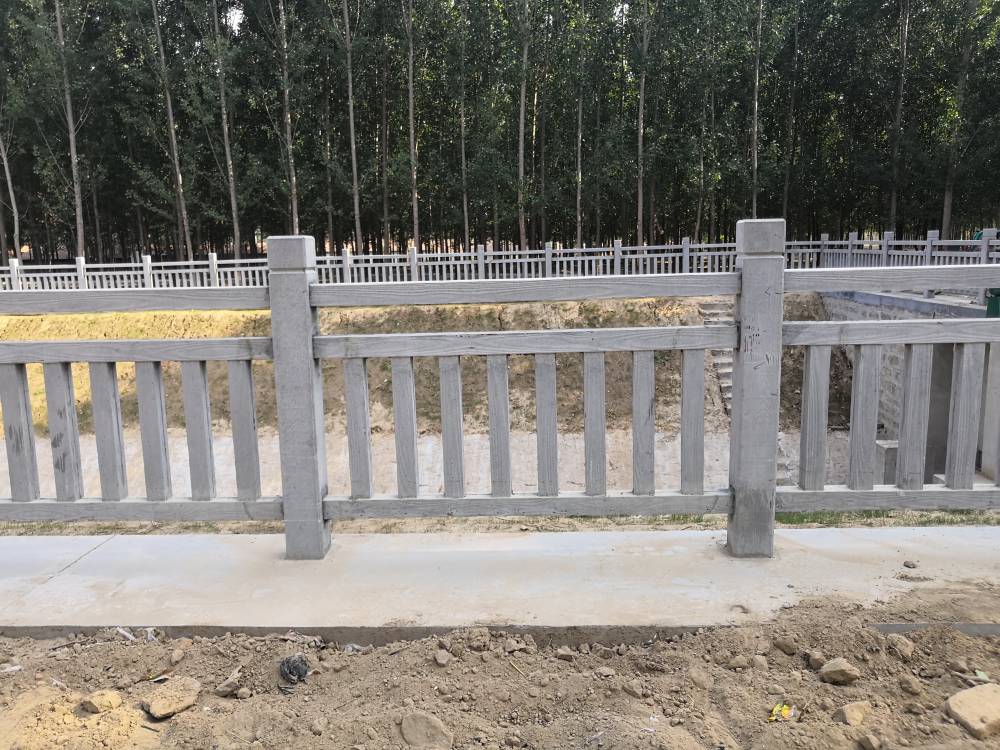 加工定制公园景区河道水泥仿木混凝土栏杆仿木纹围栏