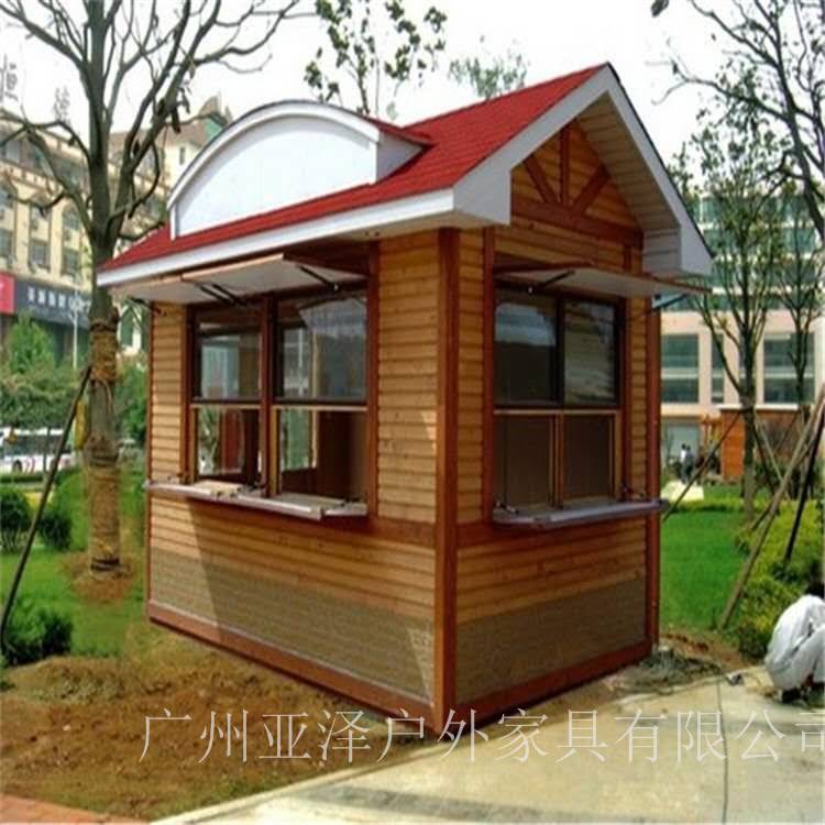 麦当劳甜筒售卖亭 防腐木售货车 河北廊坊 步行街广场小吃售卖亭定制