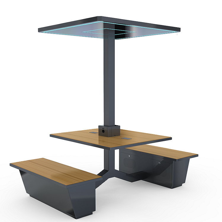 深圳福田校园智慧充电驿站休闲太阳能亭智慧照明座椅