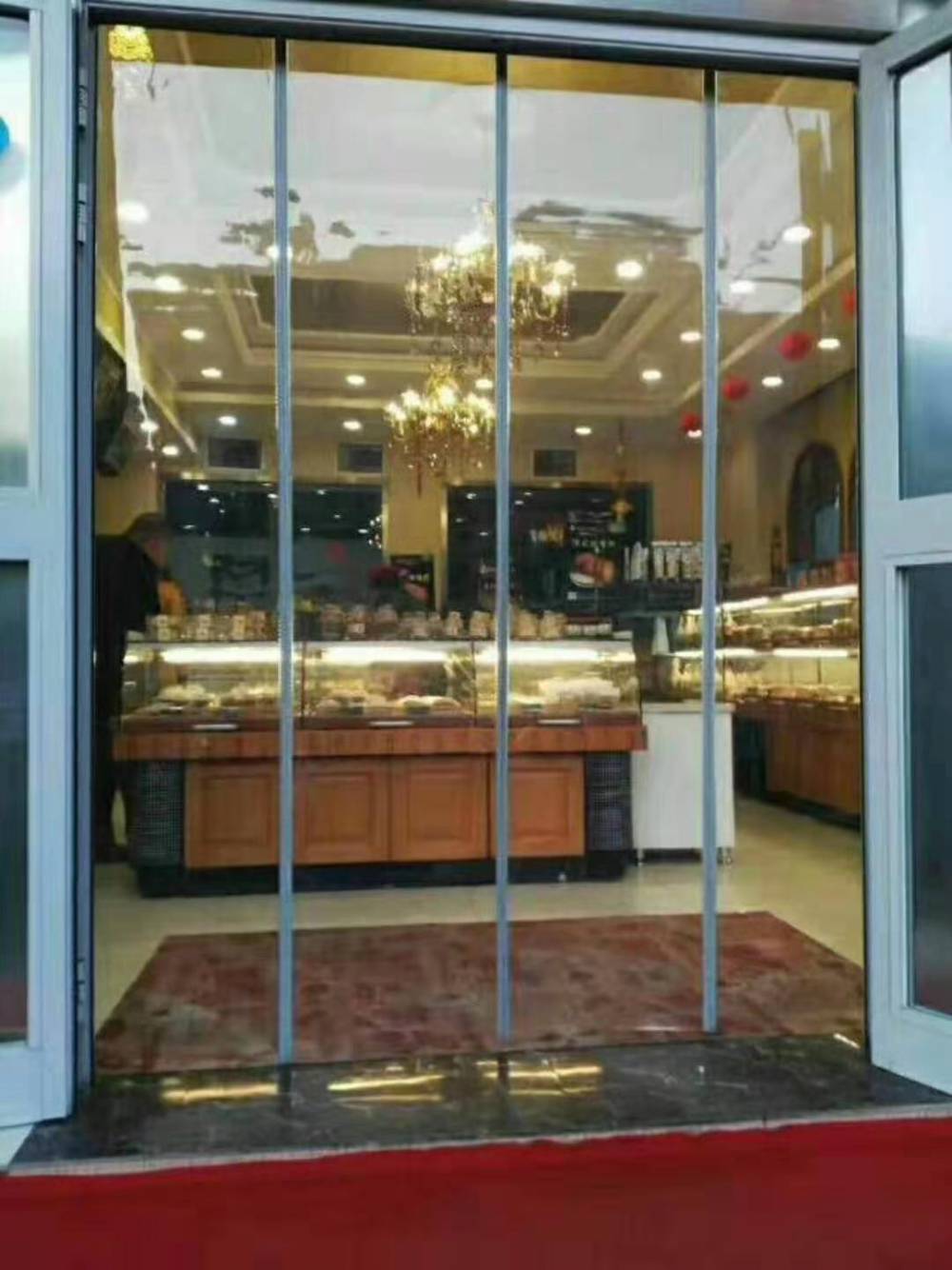 超市用防尘透明塑料磁吸门帘pvc软胶帘