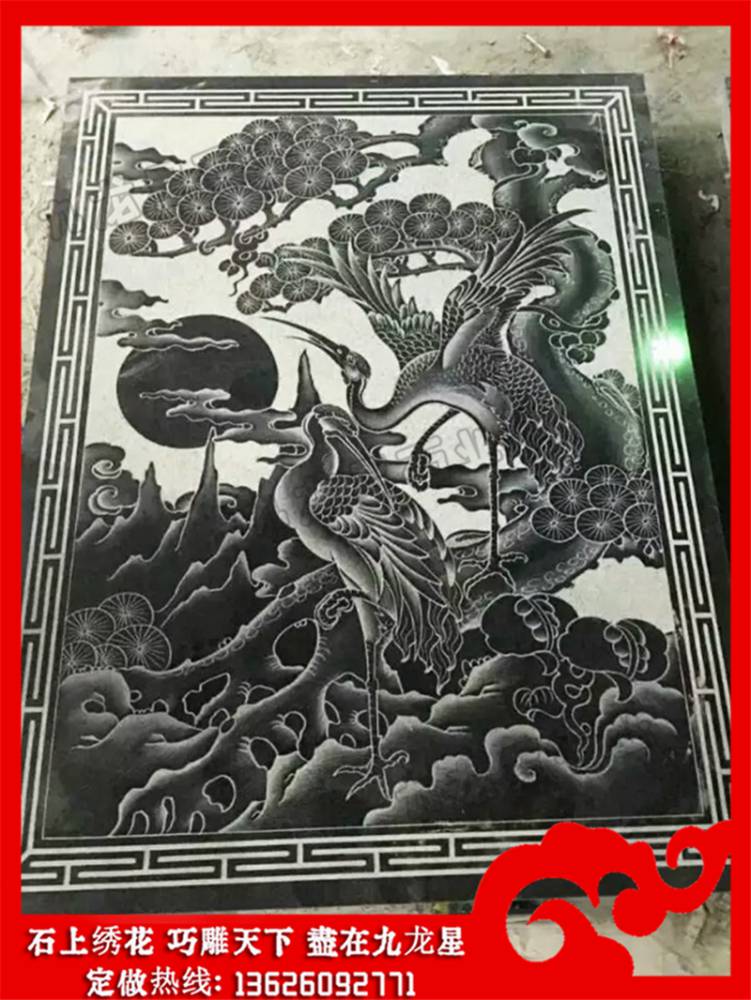 寺庙梅兰竹菊线雕石雕石材平面线雕图片