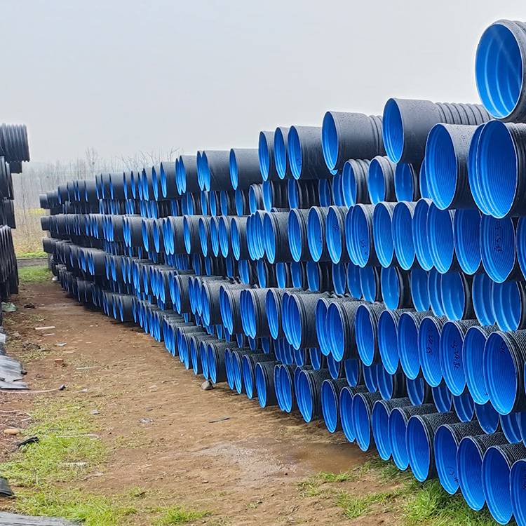 中雄200mmsn8双壁波纹管大口径波纹钢带管耐酸碱