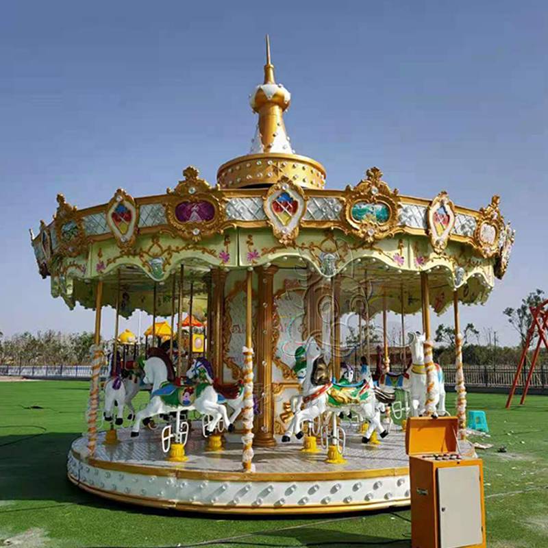 游乐小型公园旋转木马游乐设备聚龙旋转木马定制儿童豪华木马游乐设施