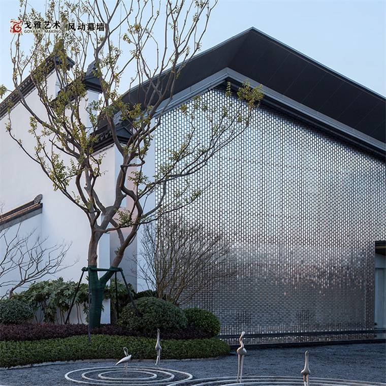 风铃外墙定制工施工单位风动幕墙背景墙装饰景观