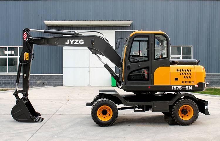 聚友75胶轮钩机轮胎式挖掘机小型轮挖农用