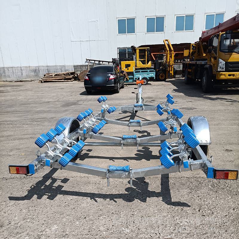 威固8人冲锋舟拖车摩托艇拉车架双轮四轮加重型船用拖挂车水上摩托