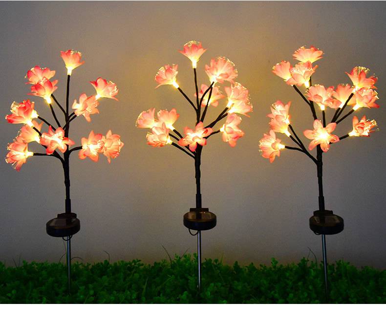 太阳能草坪灯led仿真桃花灯户外防水庭院花园装饰灯批发