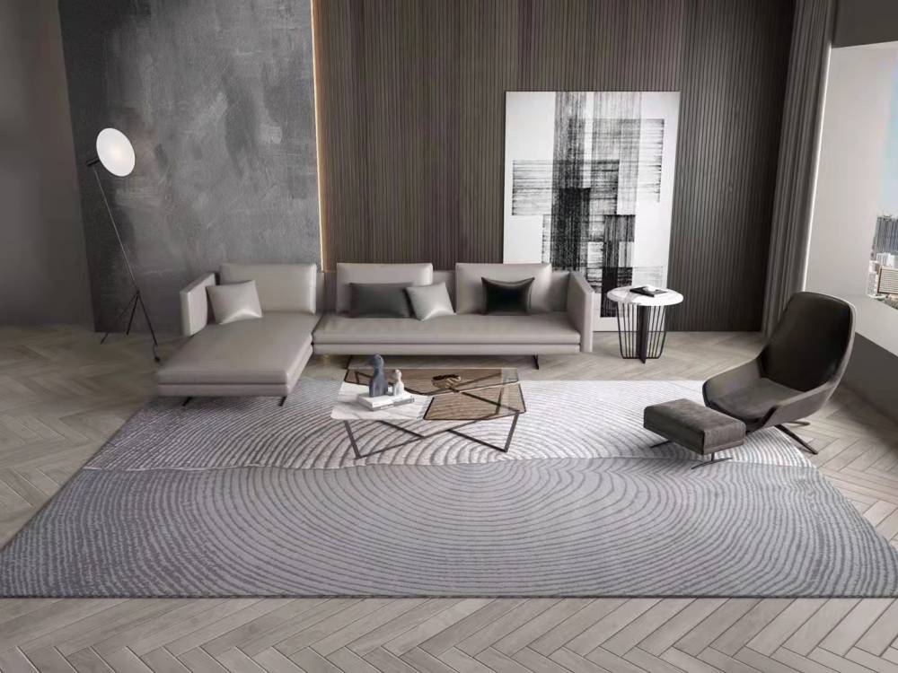 客厅地毯地垫茶几毯北欧现代简约家用日式卧室极简轻奢浅灰色耐脏