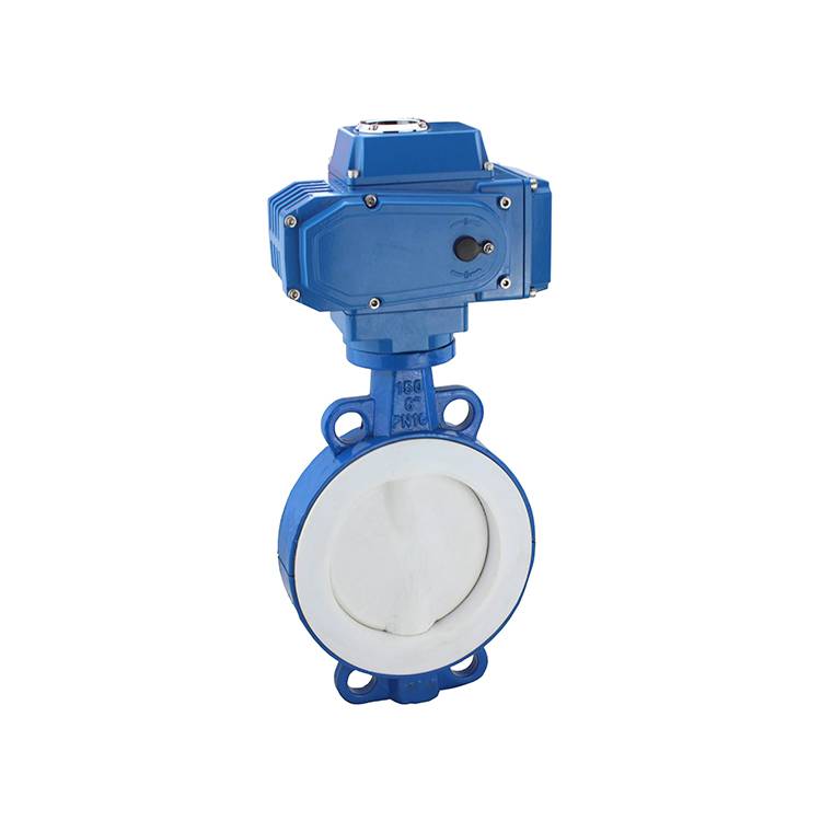 沪工阀门股份供应d971f46铸钢对夹电动衬氟蝶阀