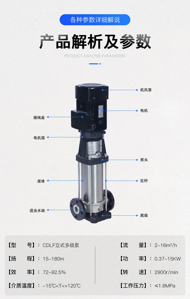 立式多級離心泵魯抗機電多用途高揚程管道泵供應不鏽鋼多級泵