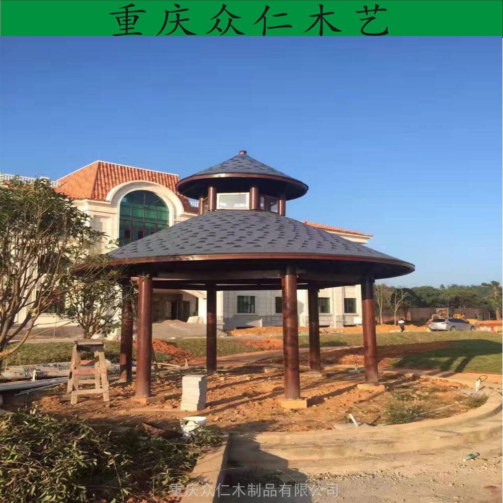 阆中户外小青瓦凉亭景区仿古凉亭设计南部防腐木私家花园凉亭中式凉亭