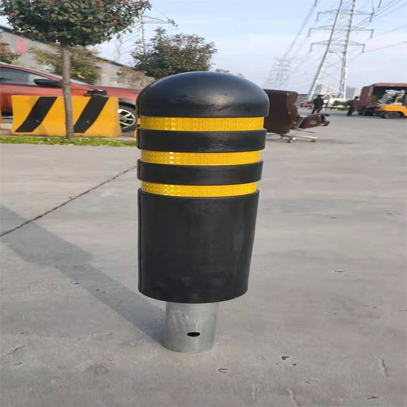 加厚橡胶警示防撞柱路障固定道路交通停车路桩地桩反光立柱挡车柱