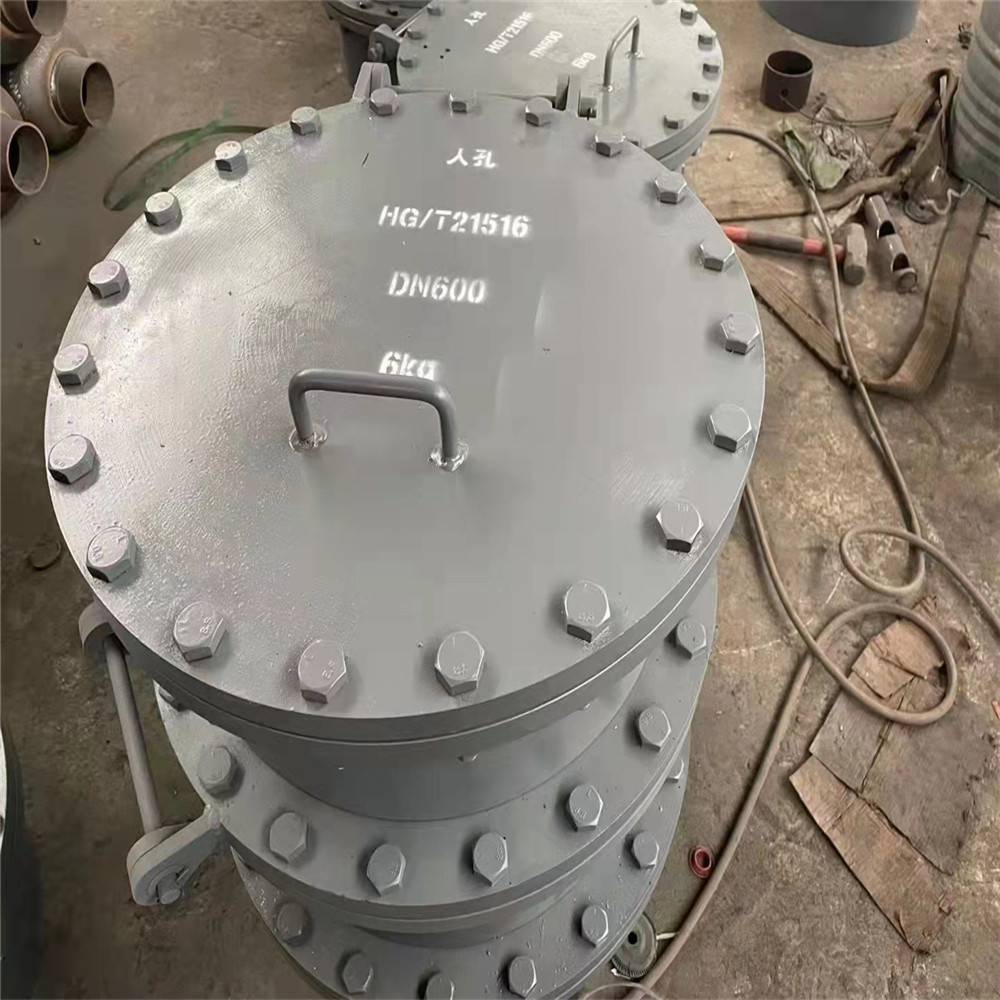 椭圆形回转盖快开人孔保温人孔盖碳钢常压手孔罐顶回转垂直吊盖紧急泄