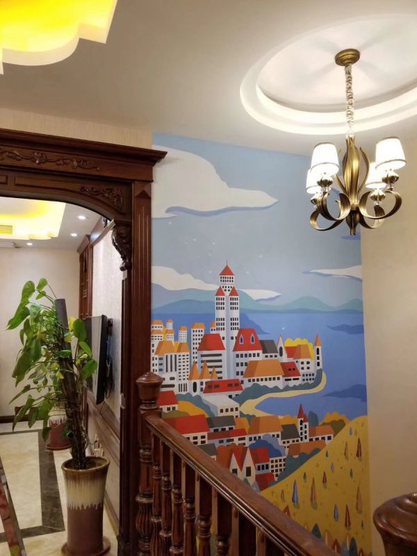 别墅硅藻泥画彩绘墙绘上门服务