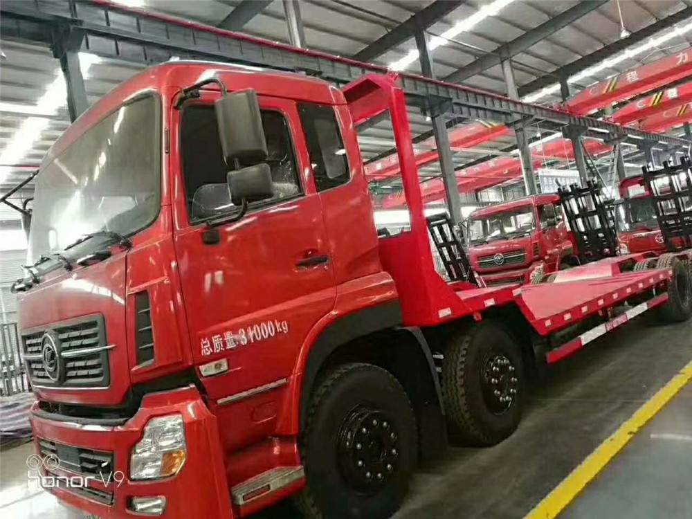 程力牌前四后八凹凸板平板运输车