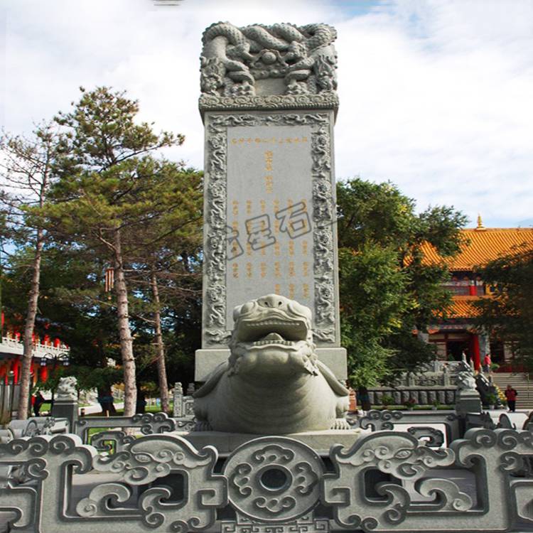 石雕龟驮碑图片寺庙里龟身背石碑石龟碑定制