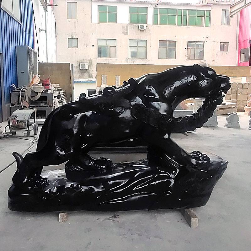 石雕金钱豹青石庭院招财动物雕塑摆件大理石园林景观装饰工艺品