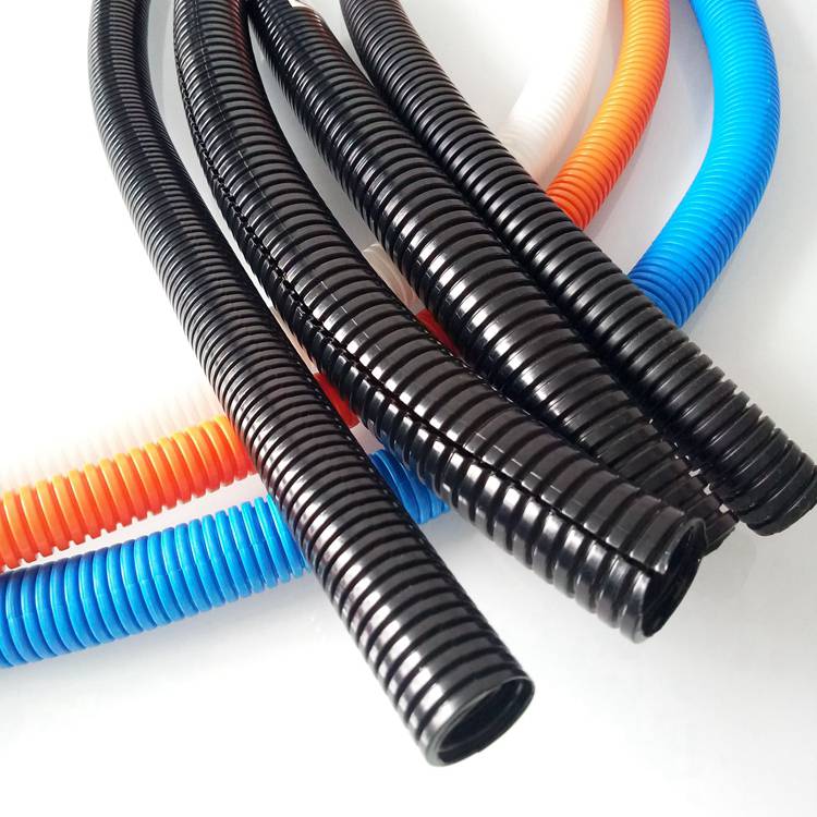 开口电工塑料管 剖开式穿线波纹管 阻燃电缆护套保护管