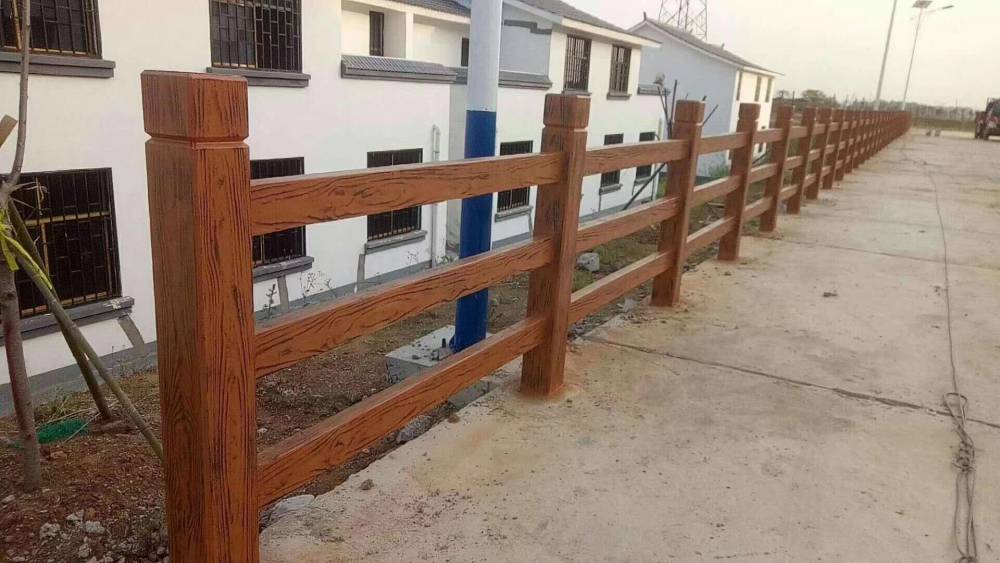 水泥仿木纹混凝土护栏户外栏杆栅栏道路河道树皮景区围栏
