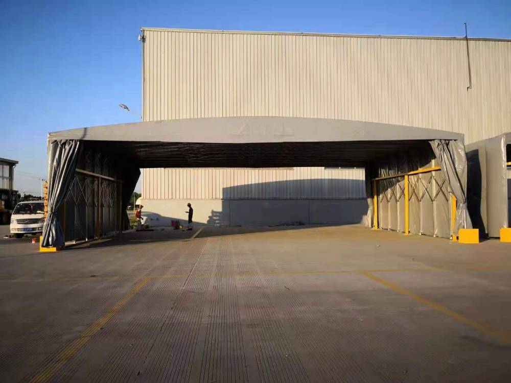 合肥移动推拉棚大型仓库蓬折叠活动棚伸缩遮阳雨棚户外电动篷车篷