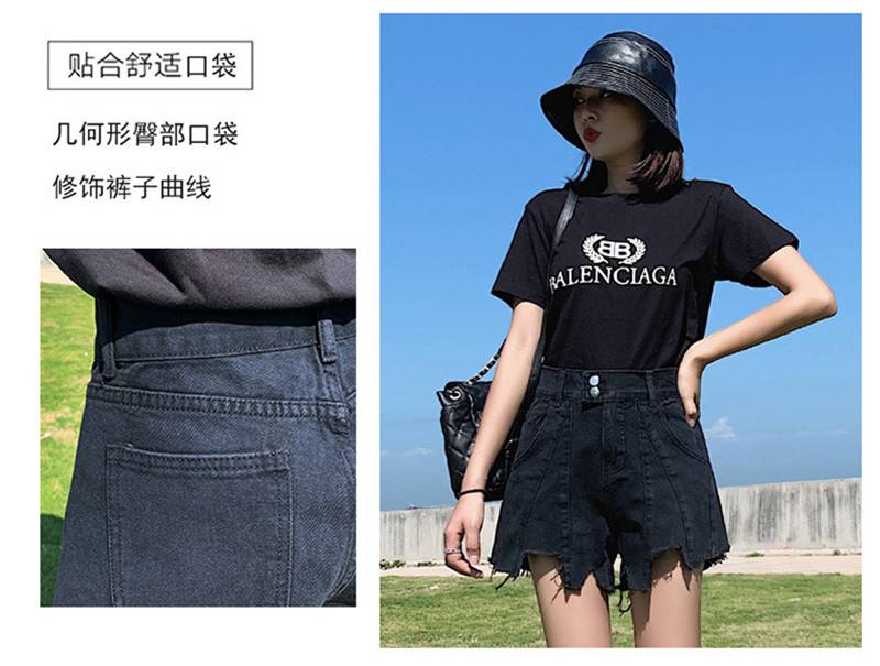 增城便宜女牛仔短裤次去义乌小量进货女式摆摊热卖T恤夏装