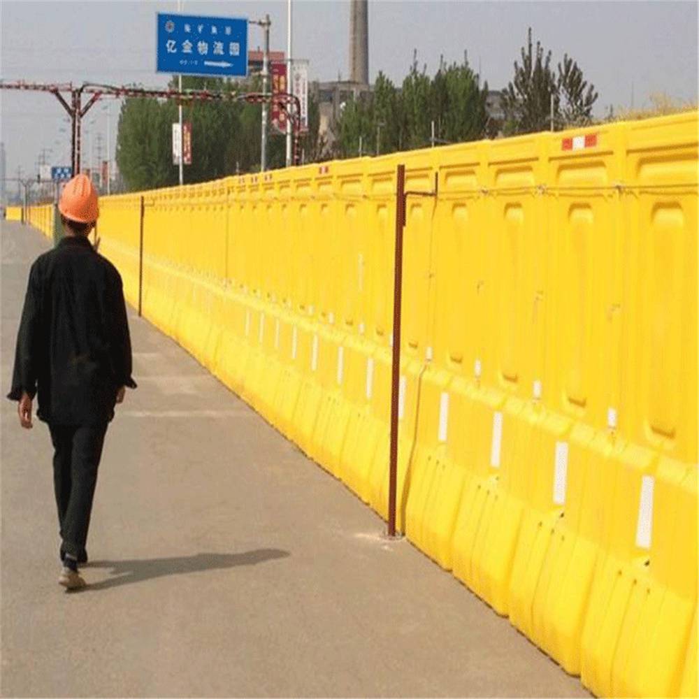 路航金属直售标准尺寸黄色水马围挡施工临时隔离水马护栏