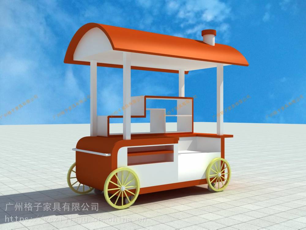 吴忠美食街花车景区餐饮商品贩卖屋广场咖啡售卖亭