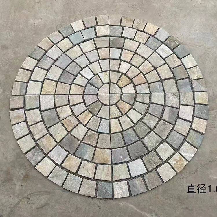 花园庭院地面砖马赛克拼花石材广场铺地风水盘