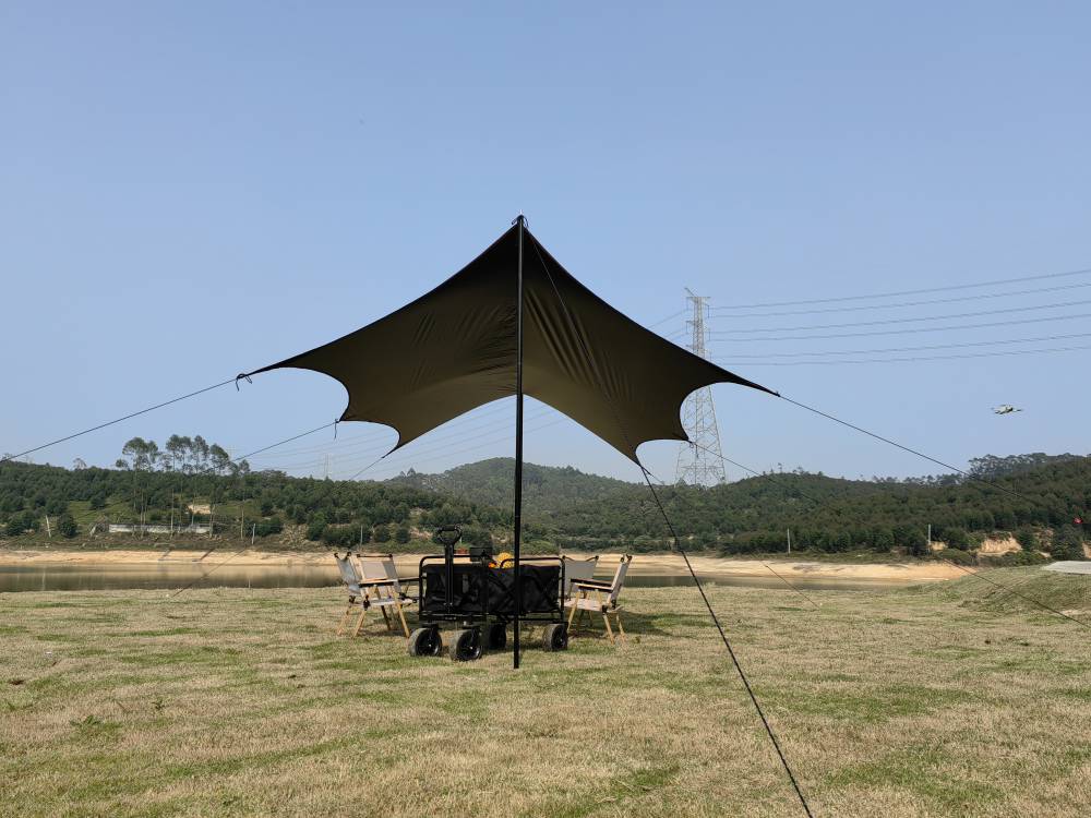 345黑胶防晒蝶形天幕户外野营露营天幕厂家批发定制