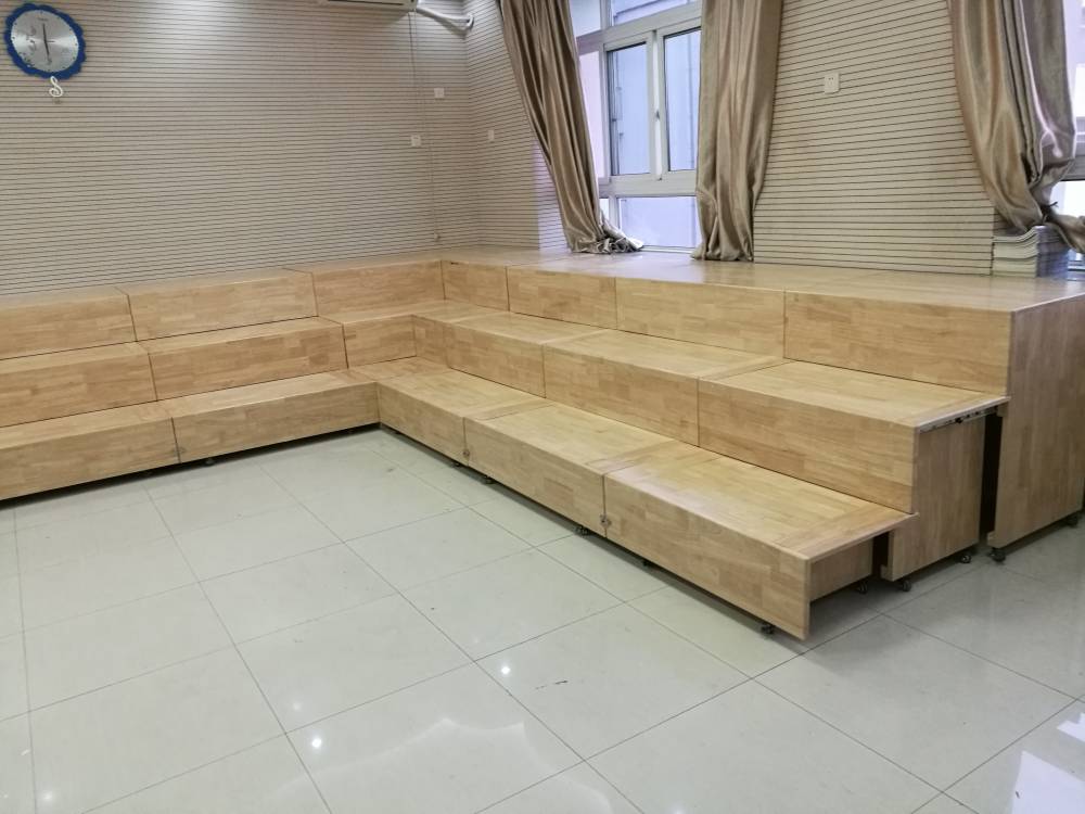 学校乐团合唱台合唱站台橡木伸缩合唱台