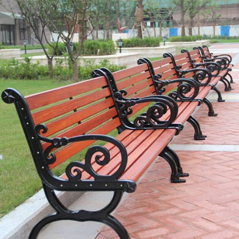 公园长凳户外防腐木长凳机场坐凳景观园林商场广场坐凳定制