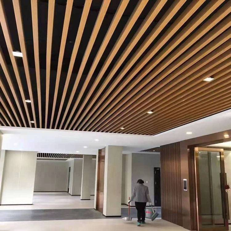 室内吊顶凹槽铝方管木纹u型铝方通规格长度任意定制