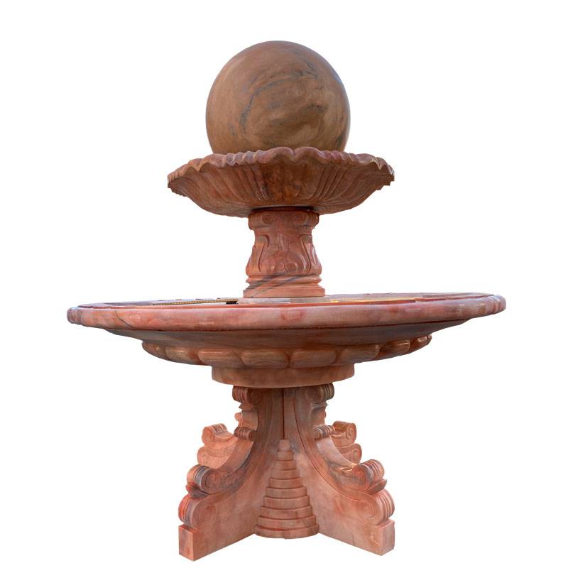 山西吕梁黄金麻石雕喷泉风水球喷泉水钵雕塑精细雕刻免费安装