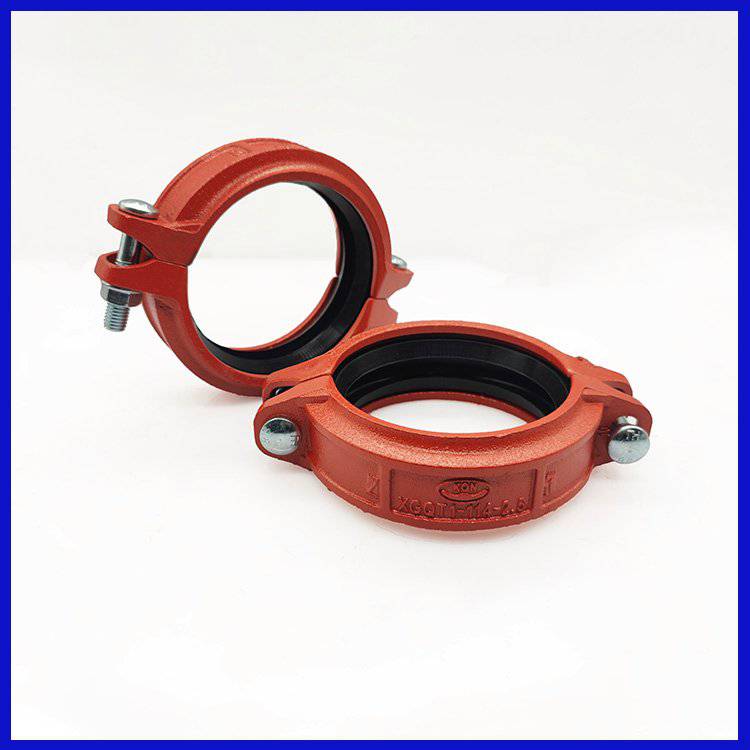 消防沟槽管件钢性卡箍球墨铸铁接头镀锌管连接抱箍