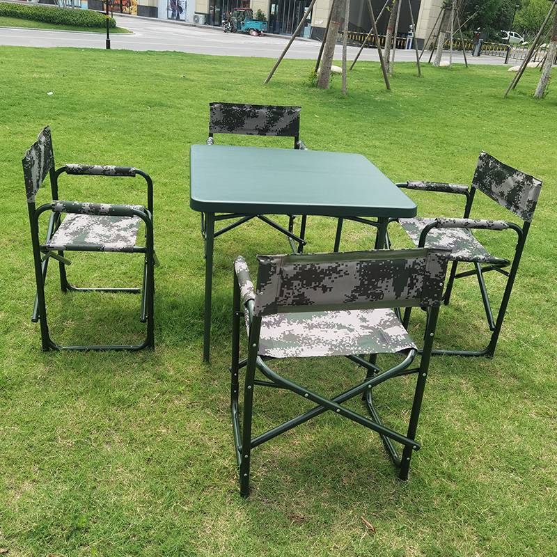 便携式野营餐桌野外训练吹塑面折叠桌户外方形餐桌吹塑指挥作业桌