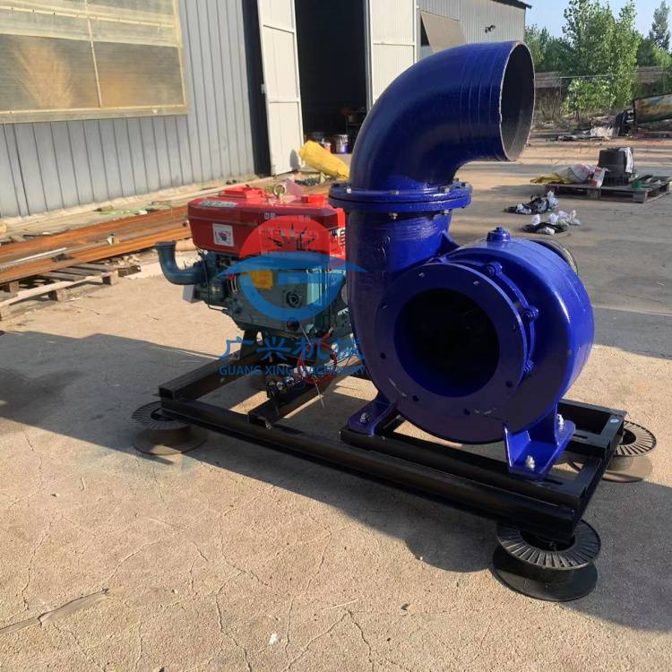 加厚铸铁6寸离心泵品牌动力柴油抽水泵单缸柴油机12寸泵