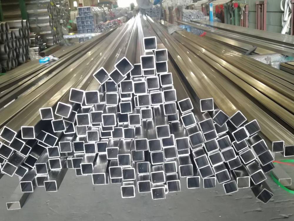 彩色不锈钢立柱管201面管大圆管蚀刻钛金镜面拉丝316玫瑰金管