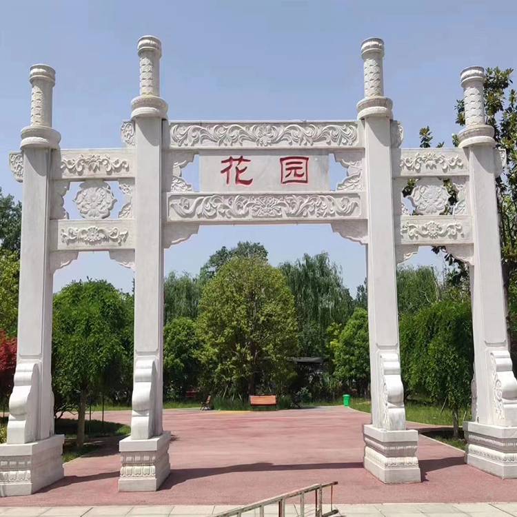 供应村口石牌坊户外石牌楼景观小区门口石雕牌坊山门寺庙石牌坊定制