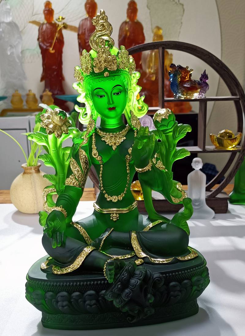 寺庙琉璃佛像定制工厂大雄宝殿琉璃佛像药师佛大号2米铜琉璃贴金佛像