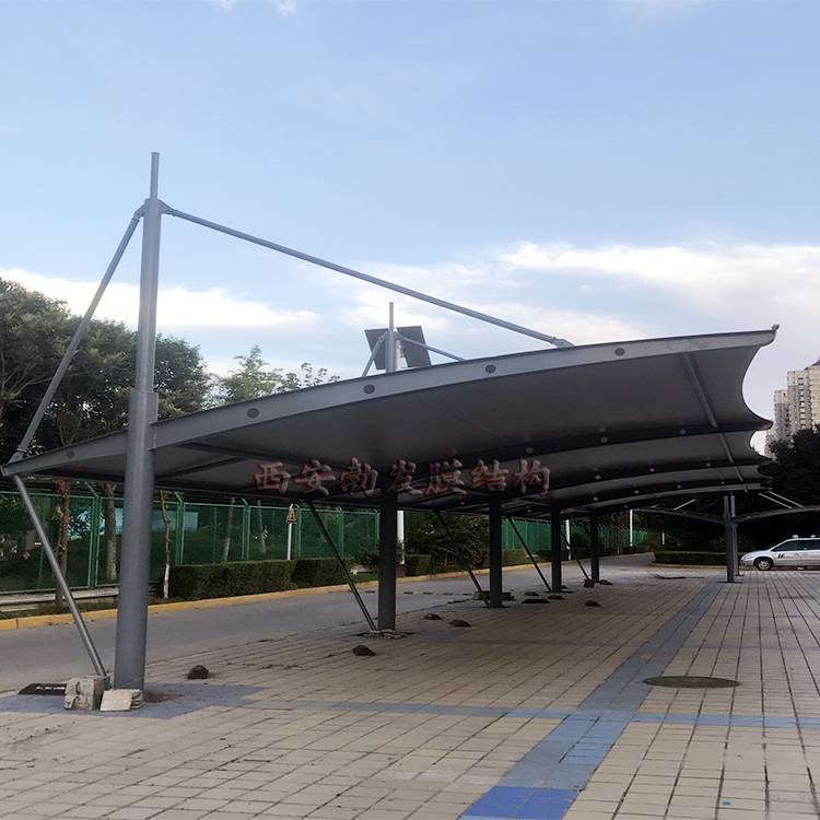 西安定制停车场膜结构车棚钢结构膜布汽车棚雨棚景观膜棚勃发膜安装